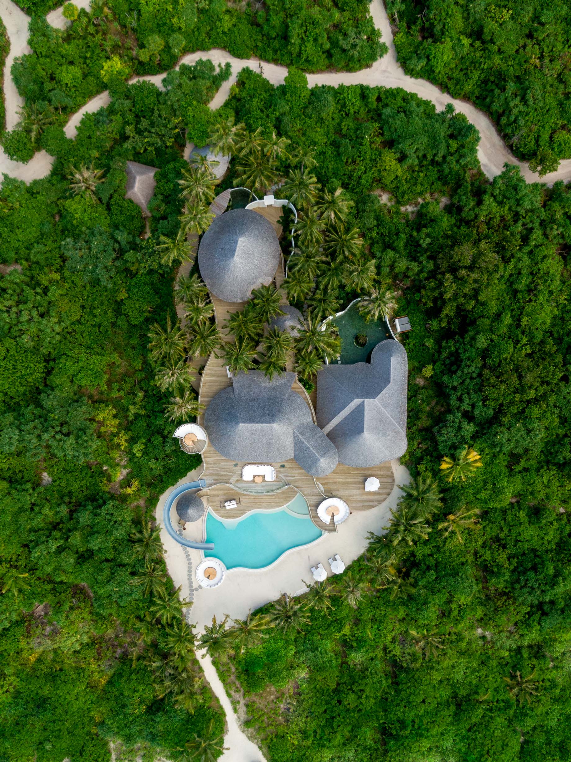 Soneva Jani Resort – Noonu Atoll, Medhufaru, Maldives – 3 Bedroom Island Reserve Villa Aerial