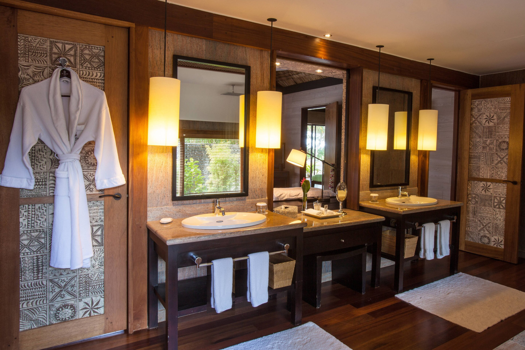The St. Regis Bora Bora Resort – Bora Bora, French Polynesia – Reefside Garden Villa with Pool Bathroom Vanity