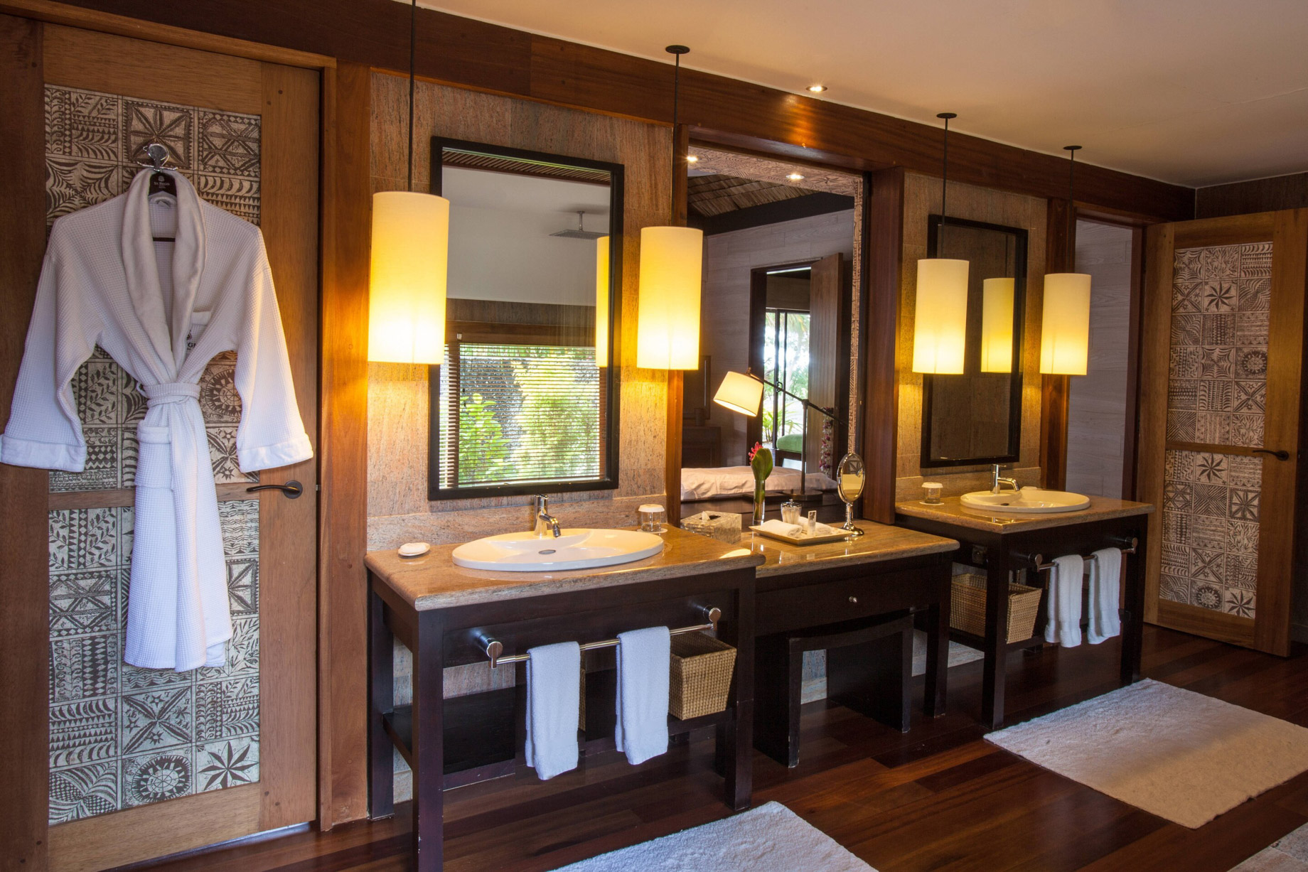 The St. Regis Bora Bora Resort - Bora Bora, French Polynesia - Reefside Garden Villa with Pool Bathroom Vanity