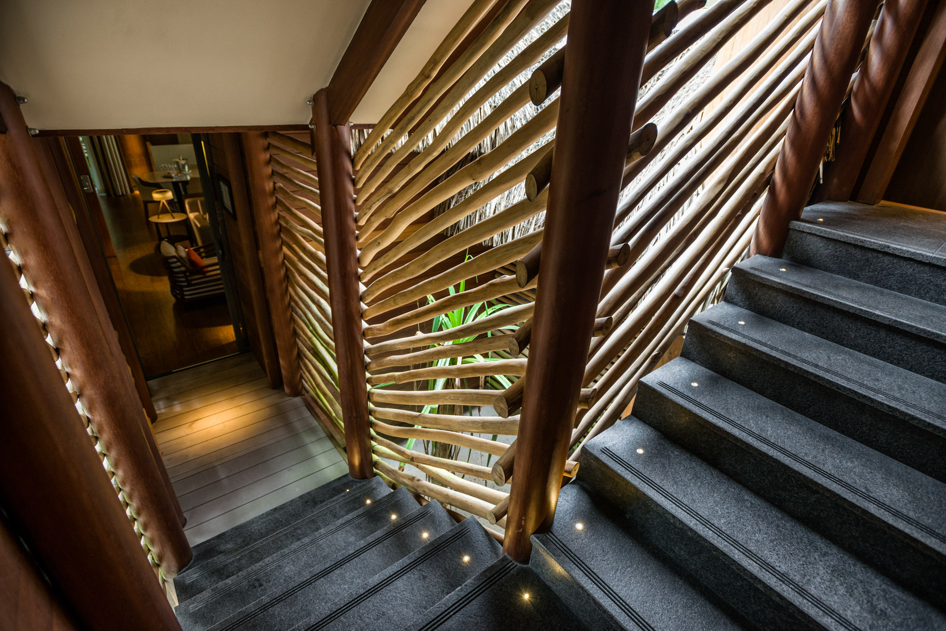 The Brando Resort – Tetiaroa Private Island, French Polynesia – 2 Bedroom Beachfront Villa Hallway Stairs