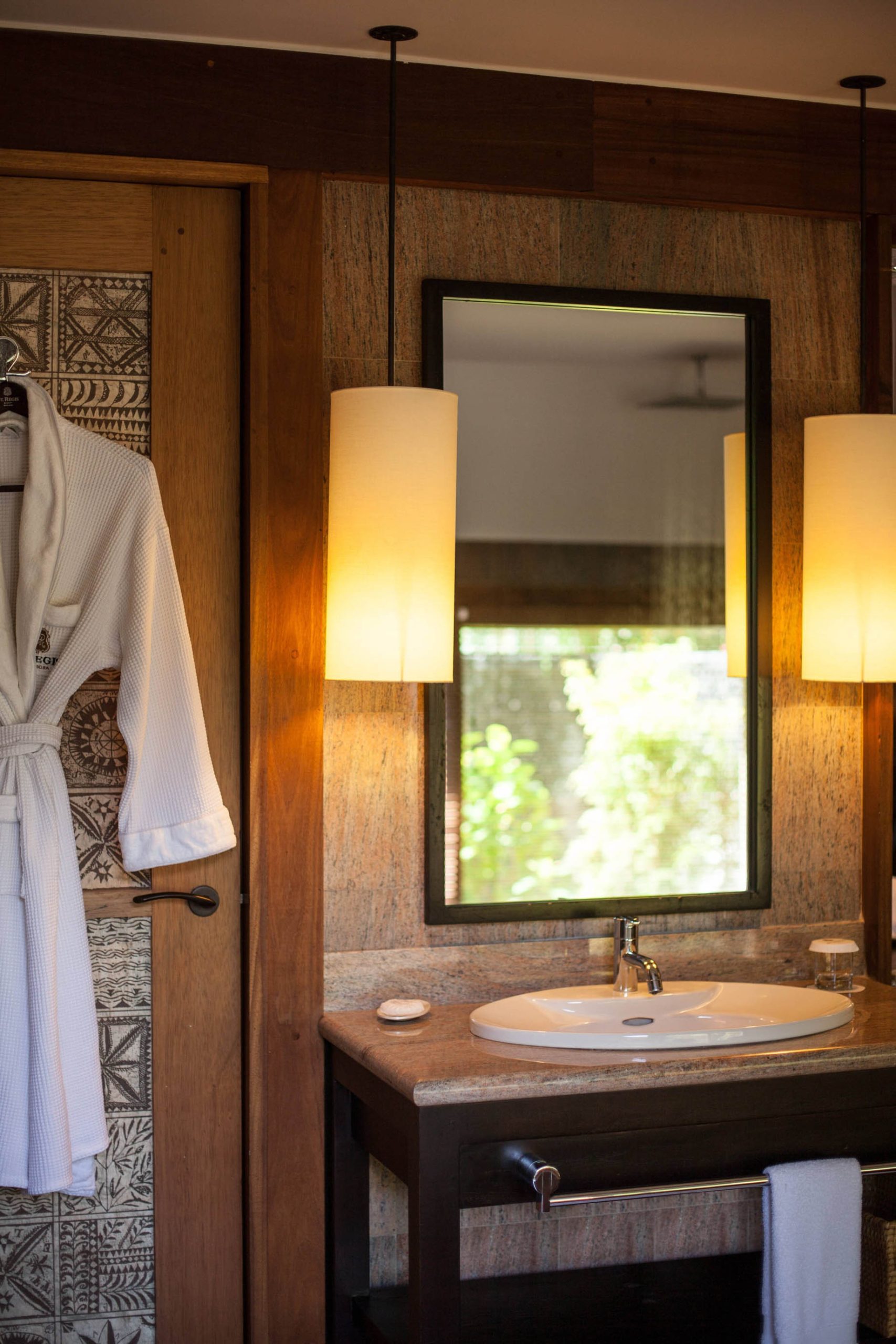 The St. Regis Bora Bora Resort – Bora Bora, French Polynesia – Reefside Royal Garden Two Bedroom Villa with Pool Bathroom Mirror