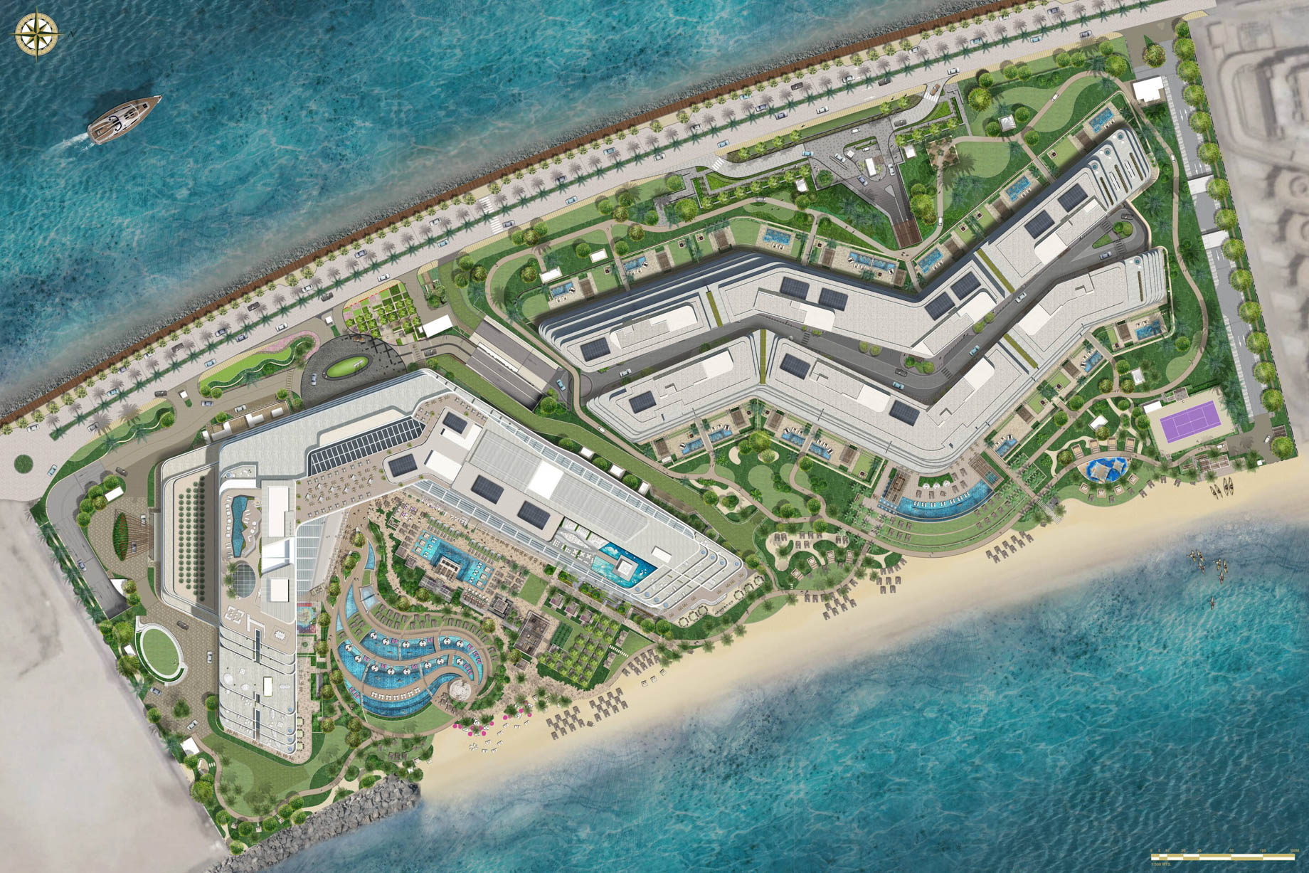 W Dubai The Palm Resort – Dubai, UAE – Resort Aerial