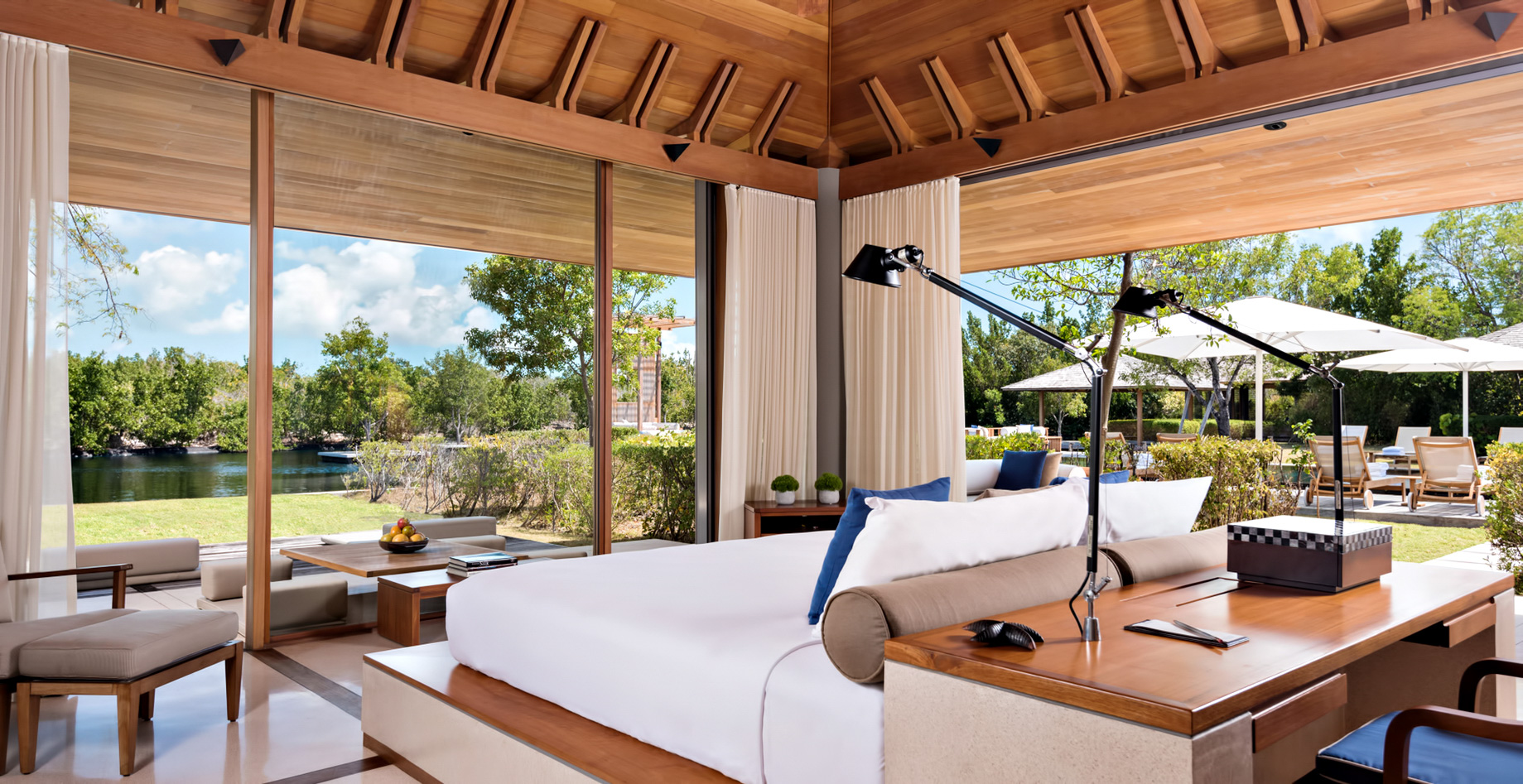 Amanyara Resort – Providenciales, Turks and Caicos Islands – 3 Bedroom Tranquility Villa Bedroom Water View