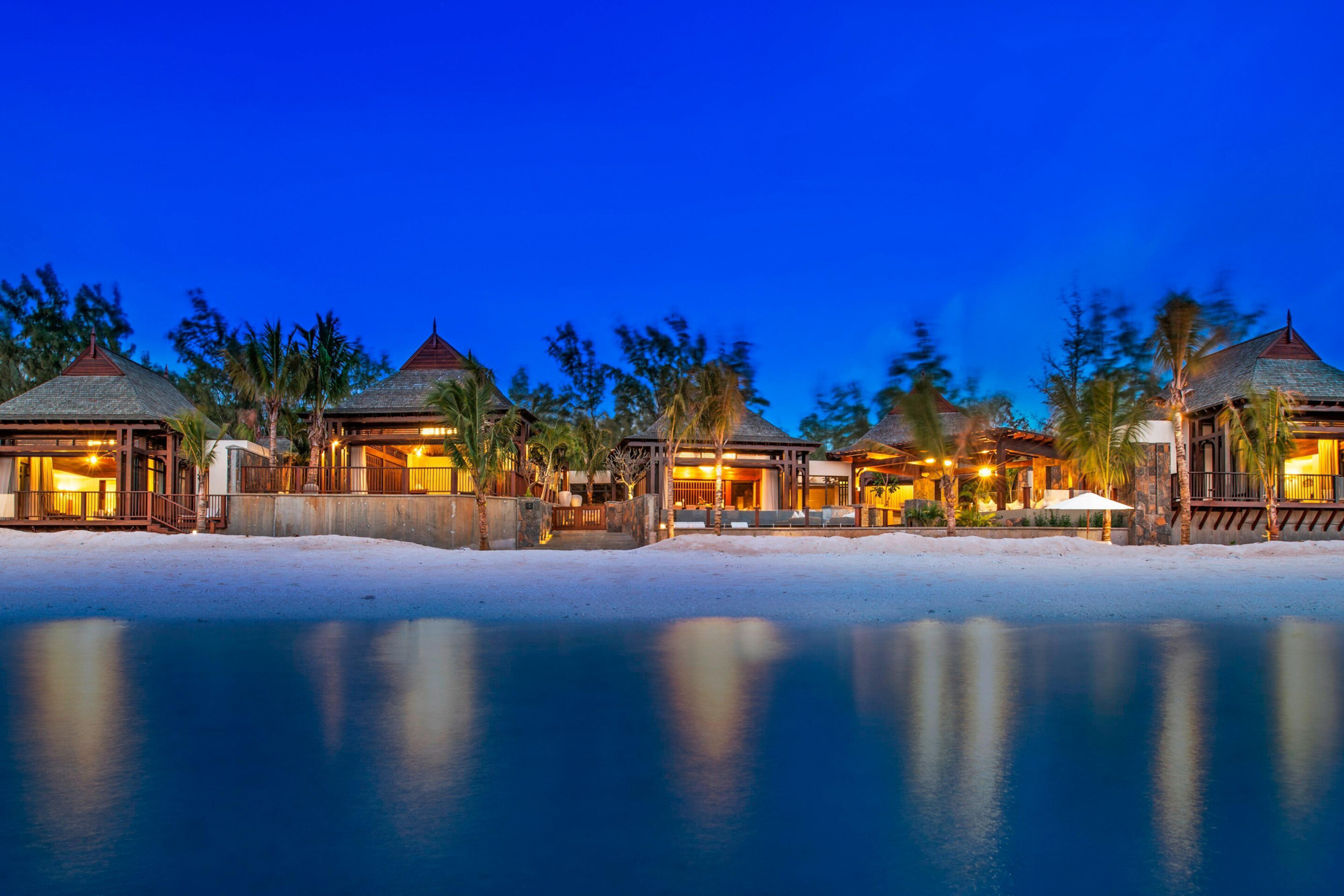 JW Marriott Mauritius Resort – Mauritius – Villa from the Sea at Night