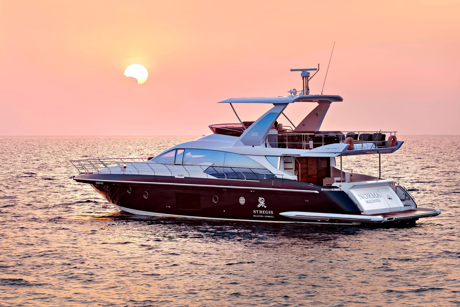 The St. Regis Maldives Vommuli Resort – Dhaalu Atoll, Maldives – Norma Luxury Yacht Sunset