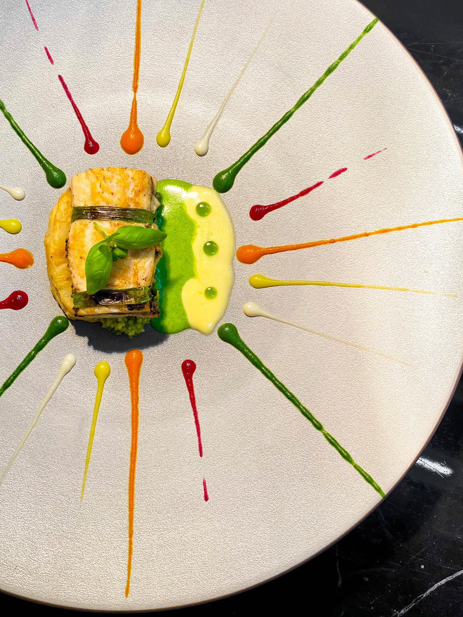 The St. Regis Macao Hotel - Cotai, Macau SAR, China - Dover Sole served with Mushroom and Dijon Mustard on a Bed of Couscous and Creamed Celeriac