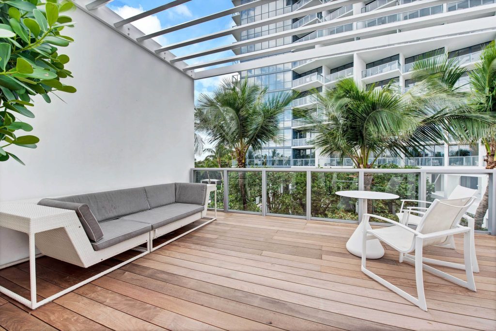W South Beach Hotel - Miami Beach, FL, USA - Poolside Bungalow 2 Bedroom Suite Lounge Deck