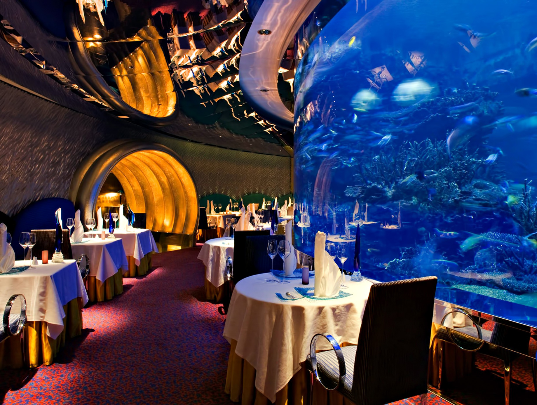 Burj Al Arab Jumeirah Hotel – Dubai, UAE – Al Mahara Restaurant Aquarium