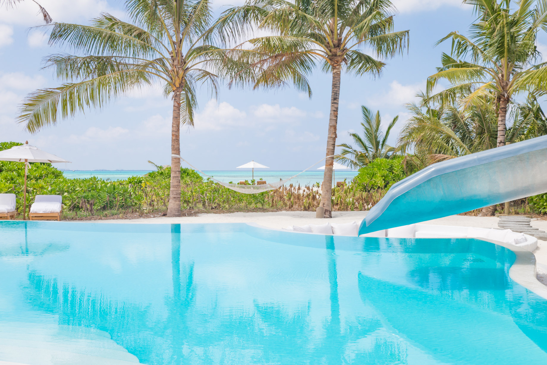 Soneva Jani Resort - Noonu Atoll, Medhufaru, Maldives - 3 Bedroom Island Reserve Villa Beachfront Pool Water Slide