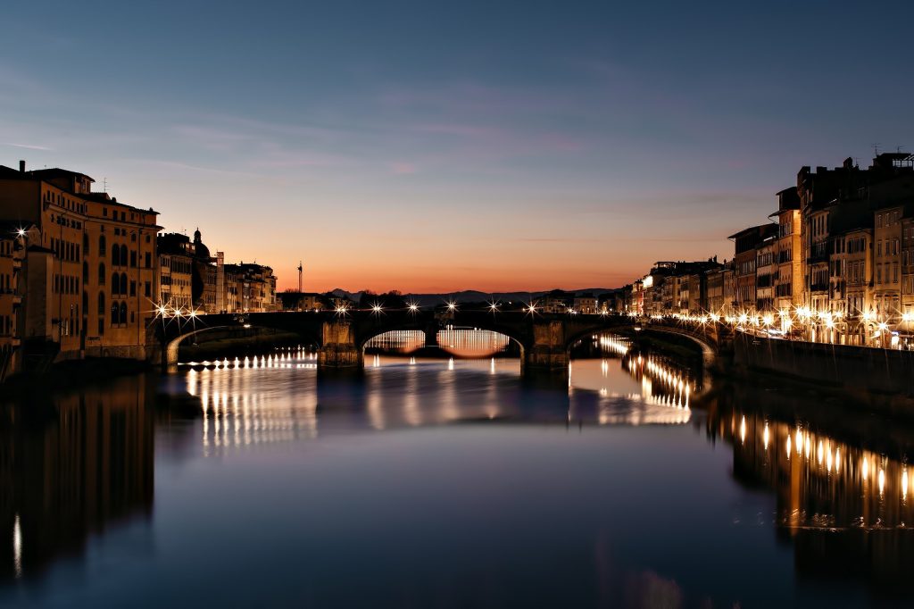 The St. Regis Florence Hotel - Florence, Italy - Arno River Bridge View at Night