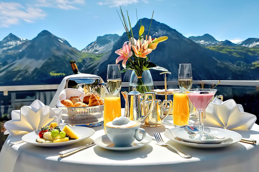 Tschuggen Grand Hotel - Arosa, Switzerland - Breakfast Mountan View