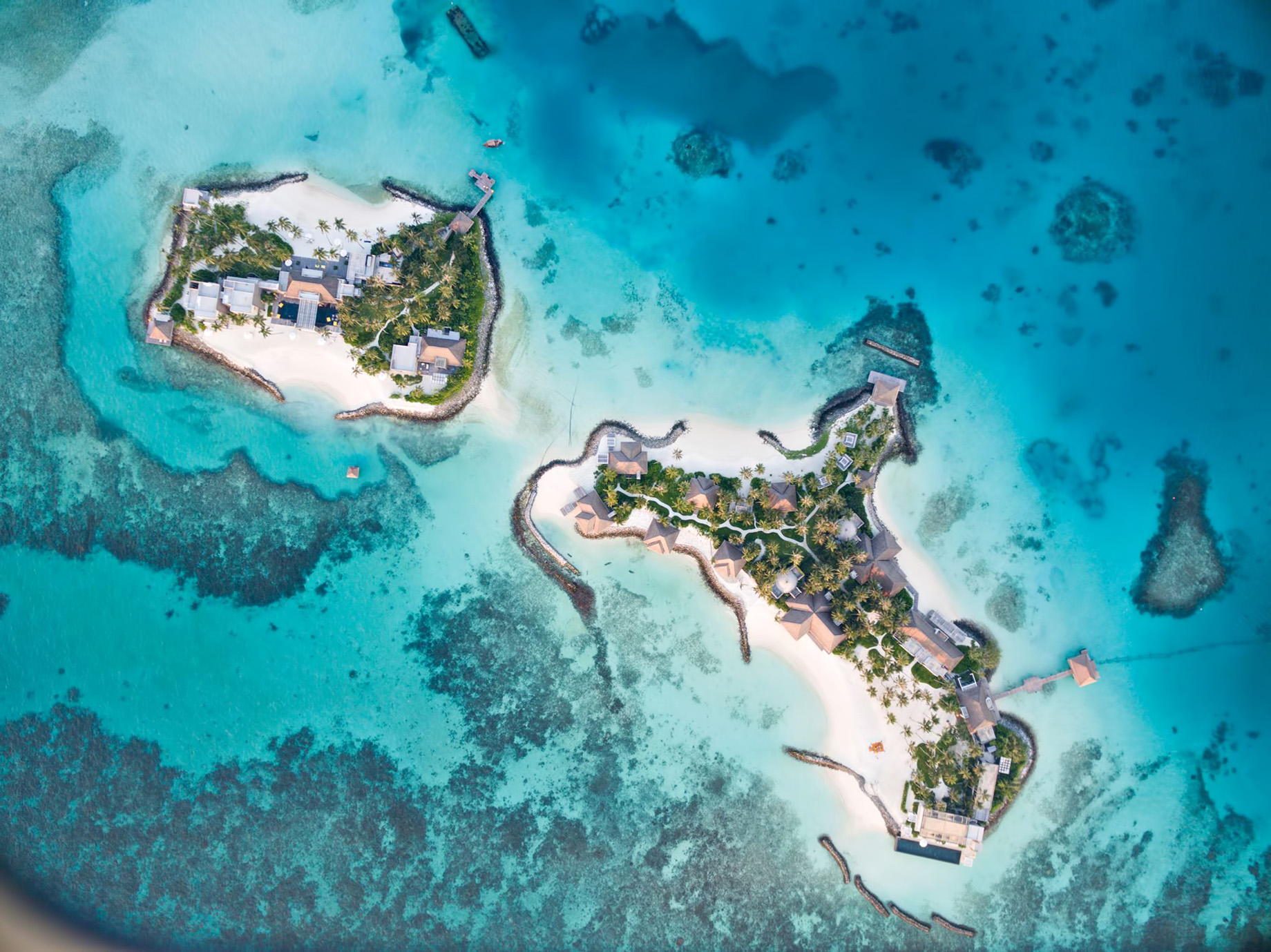 Cheval Blanc Randheli Resort – Noonu Atoll, Maldives – Private Island Resort Overhead Aerial View