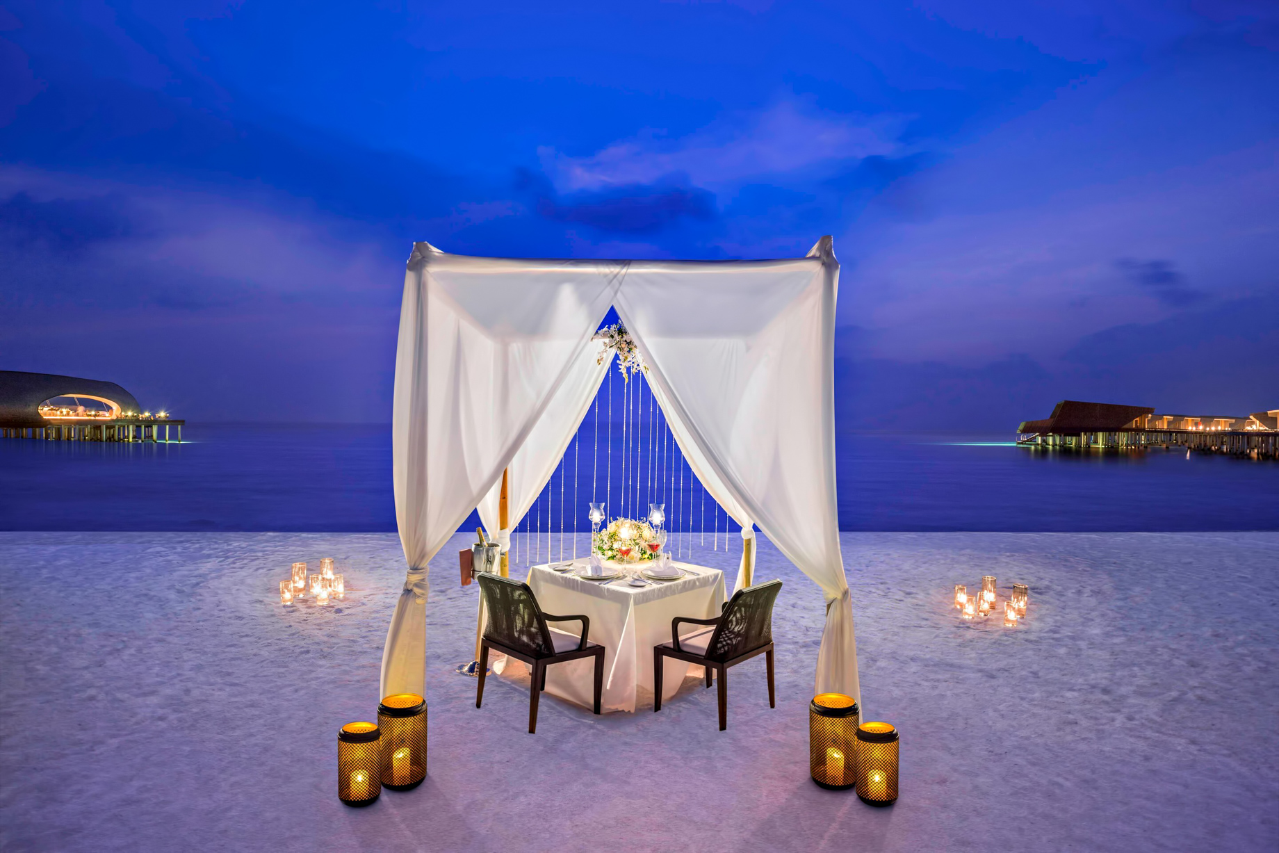 The St. Regis Maldives Vommuli Resort – Dhaalu Atoll, Maldives – Romantic Beach Dinner