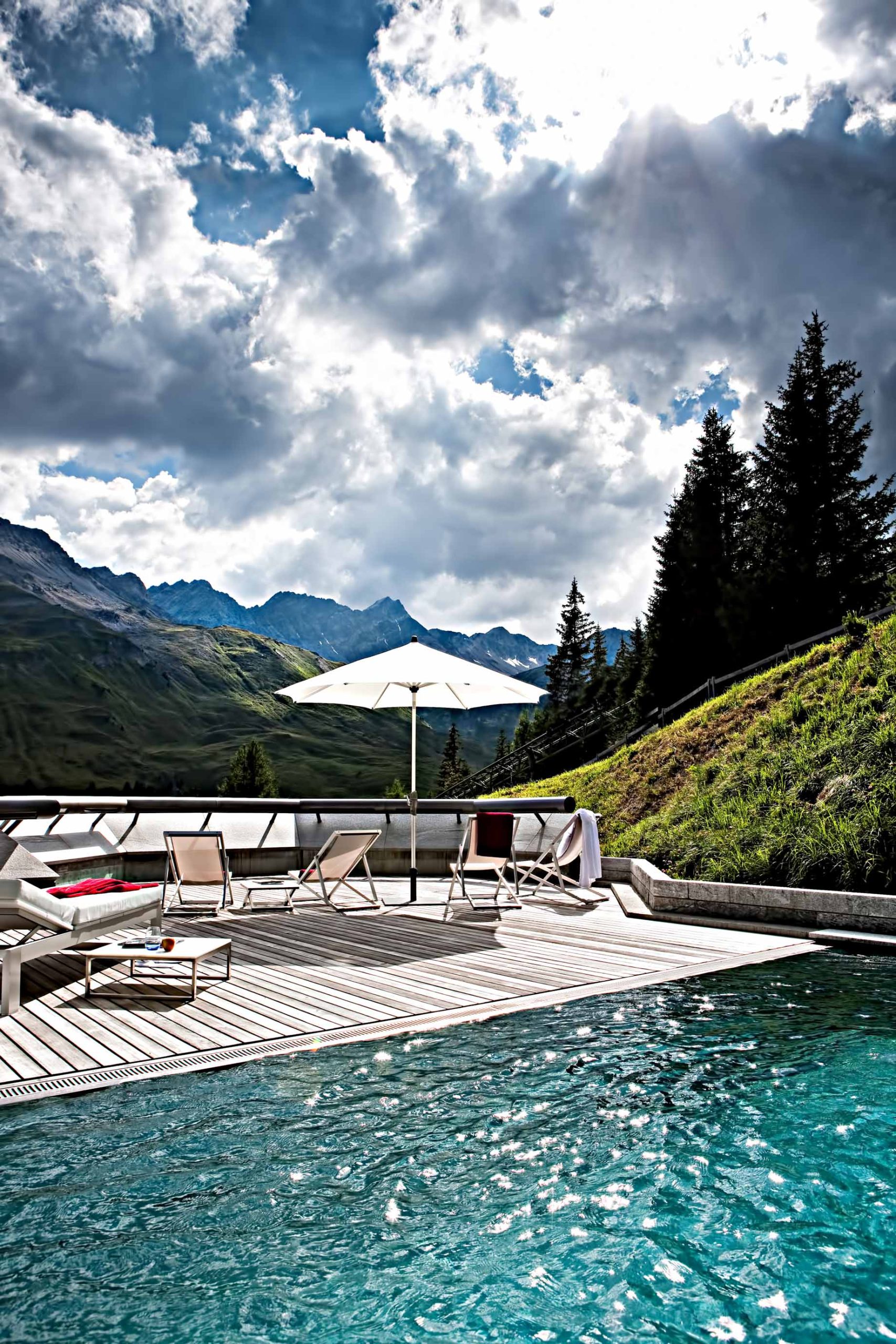 Tschuggen Grand Hotel – Arosa, Switzerland – Outdoor Pool Deck View