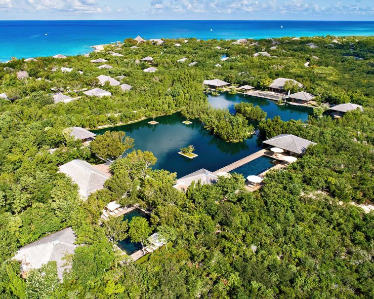Amanyara Resort - Providenciales, Turks and Caicos Islands - Reflecting Pond Aerial Ocean View
