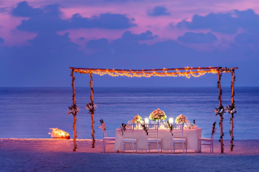 The St. Regis Maldives Vommuli Resort - Dhaalu Atoll, Maldives - Beach Dinner Night