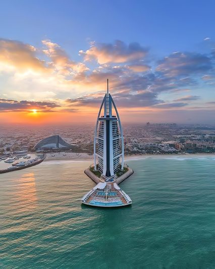 Burj Al Arab Jumeirah Hotel - Dubai, UAE - Sunset