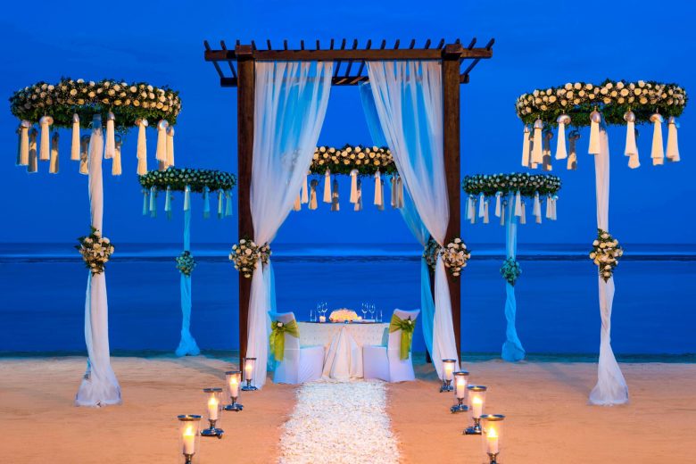 The St. Regis Bali Resort - Bali, Indonesia - Romantic Wedding Dinner on Strand Villa Beach