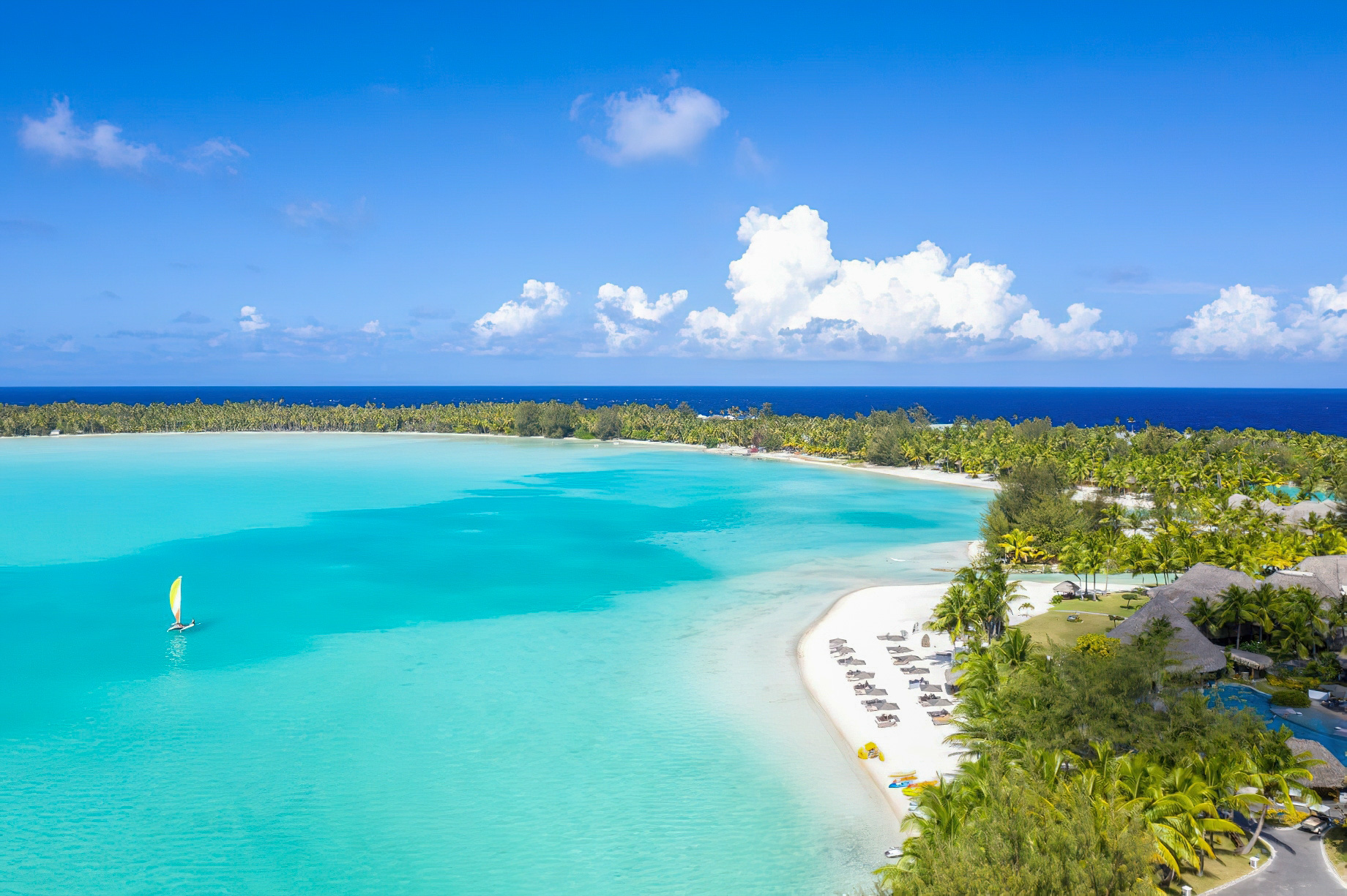 The St. Regis Bora Bora Resort – Bora Bora, French Polynesia – St. Regis Bora Bora Resort Beach Aerial