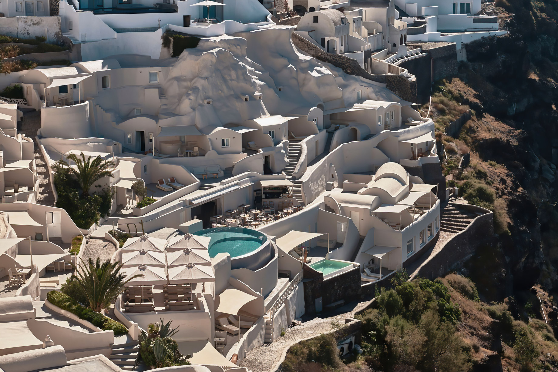 Mystique Hotel Santorini – Oia, Santorini Island, Greece – Clifftop Hotel Exterior