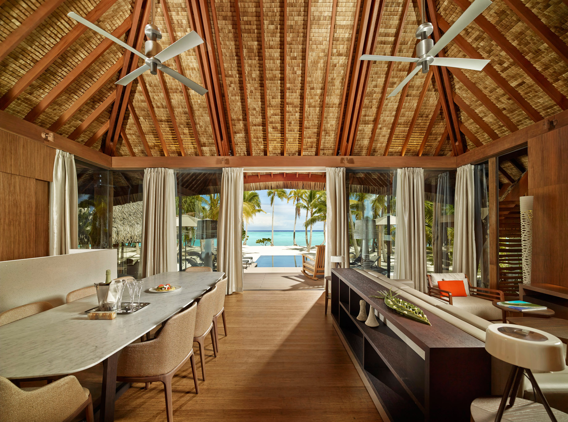 The Brando Resort – Tetiaroa Private Island, French Polynesia – 3 Bedroom Beachfront Villa Living Room