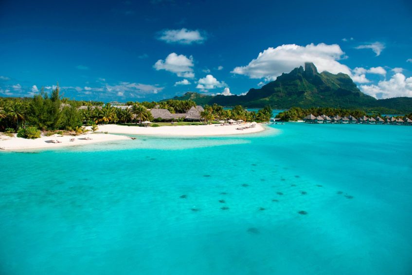The St. Regis Bora Bora Resort - Bora Bora, French Polynesia - Private Beach Aerial