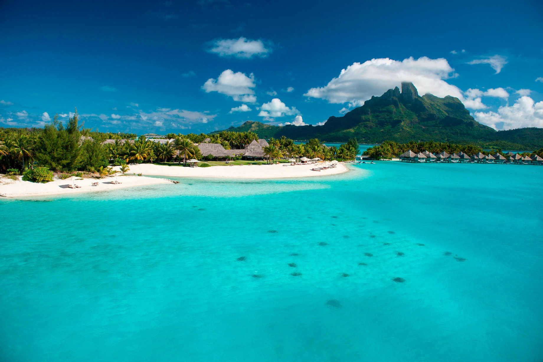 The St. Regis Bora Bora Resort – Bora Bora, French Polynesia – Private Beach Aerial
