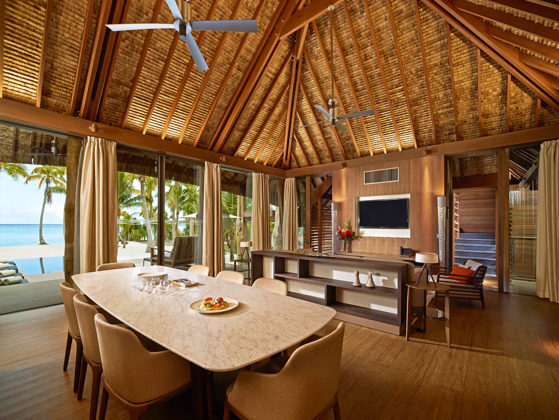 The Brando Resort – Tetiaroa Private Island, French Polynesia – 3 Bedroom Beachfront Villa Living Room