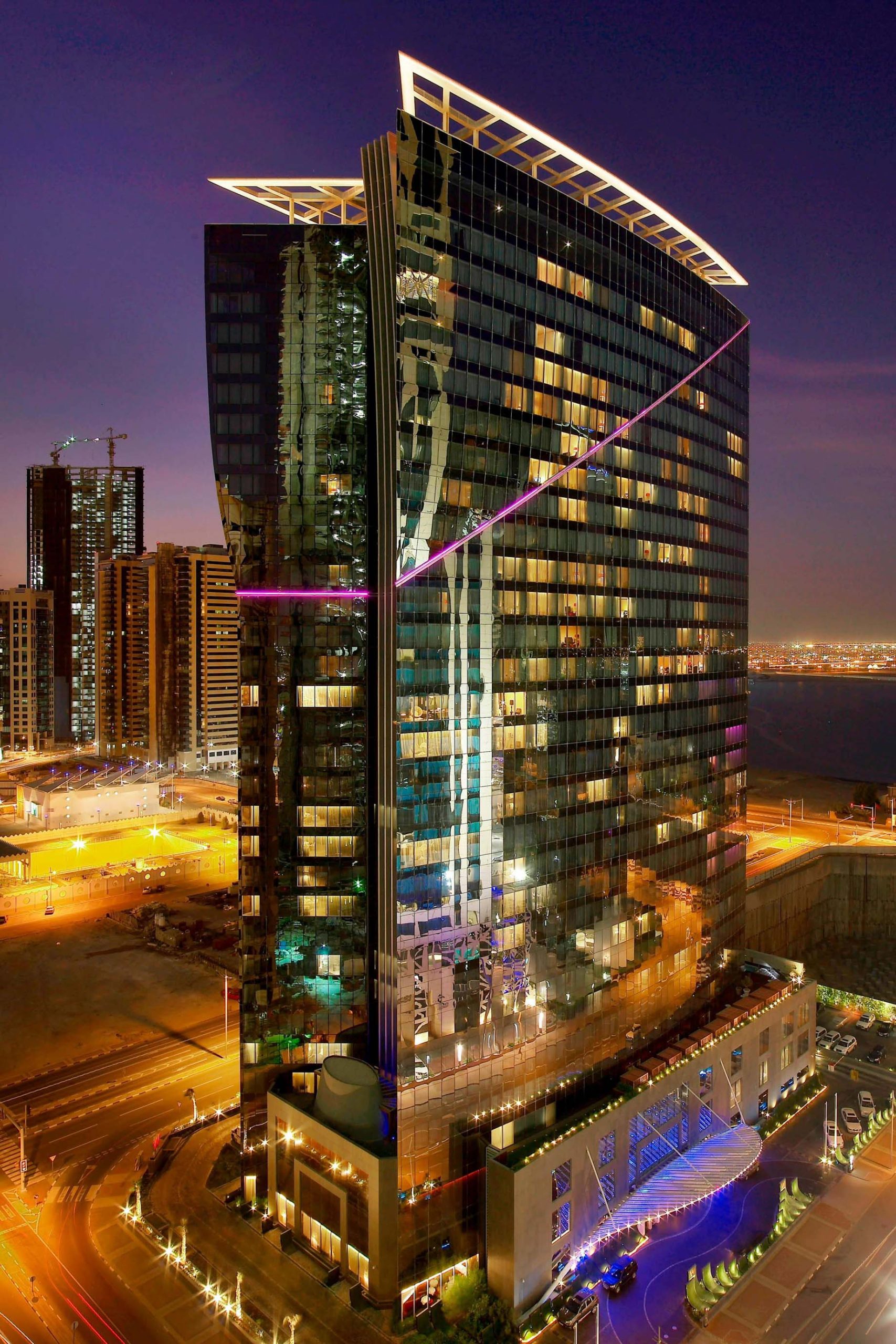 W Doha Hotel – Doha, Qatar – Hotel Exterior Night