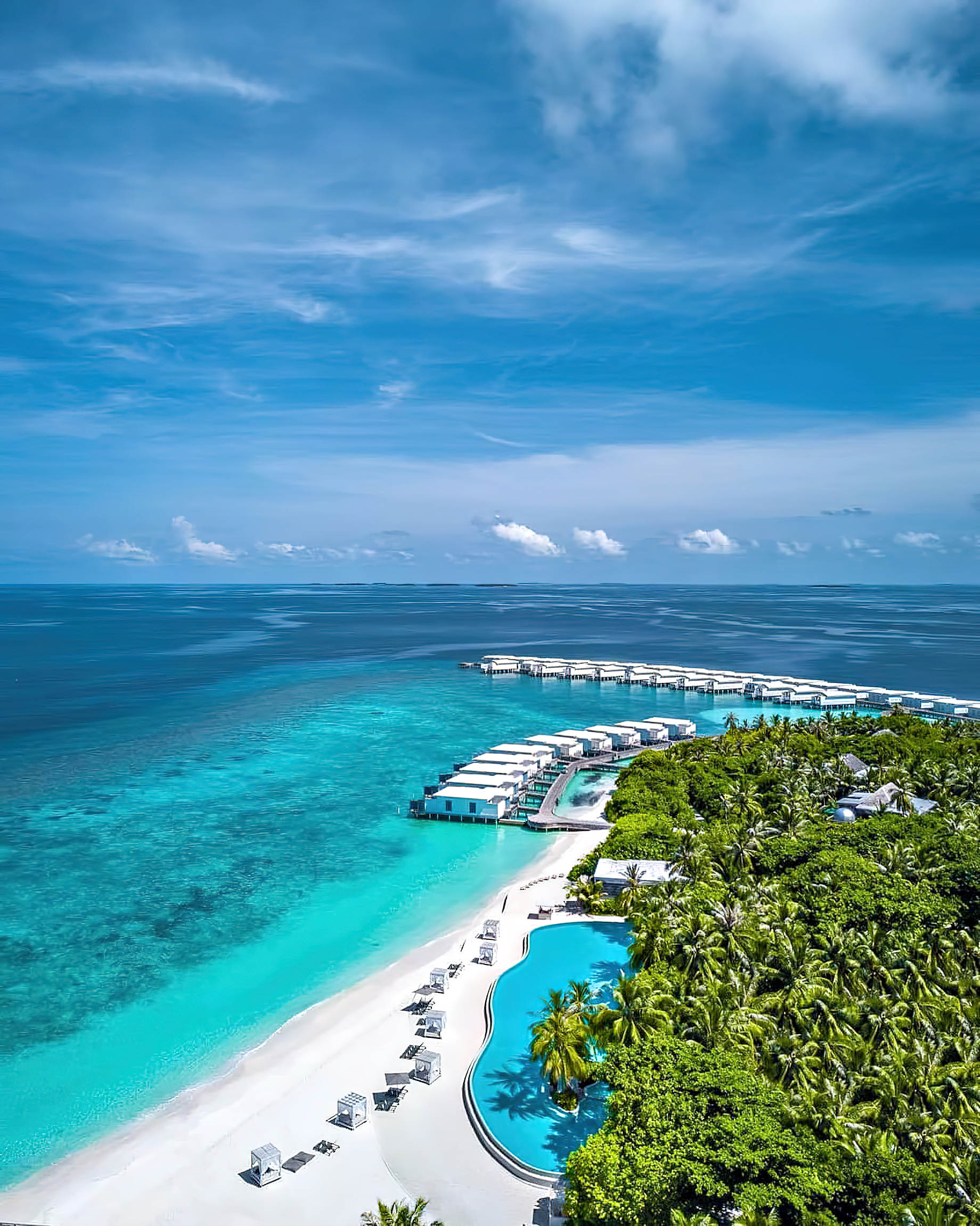 Amilla Fushi Resort and Residences – Baa Atoll, Maldives – Resort Overwater Villas Aerial