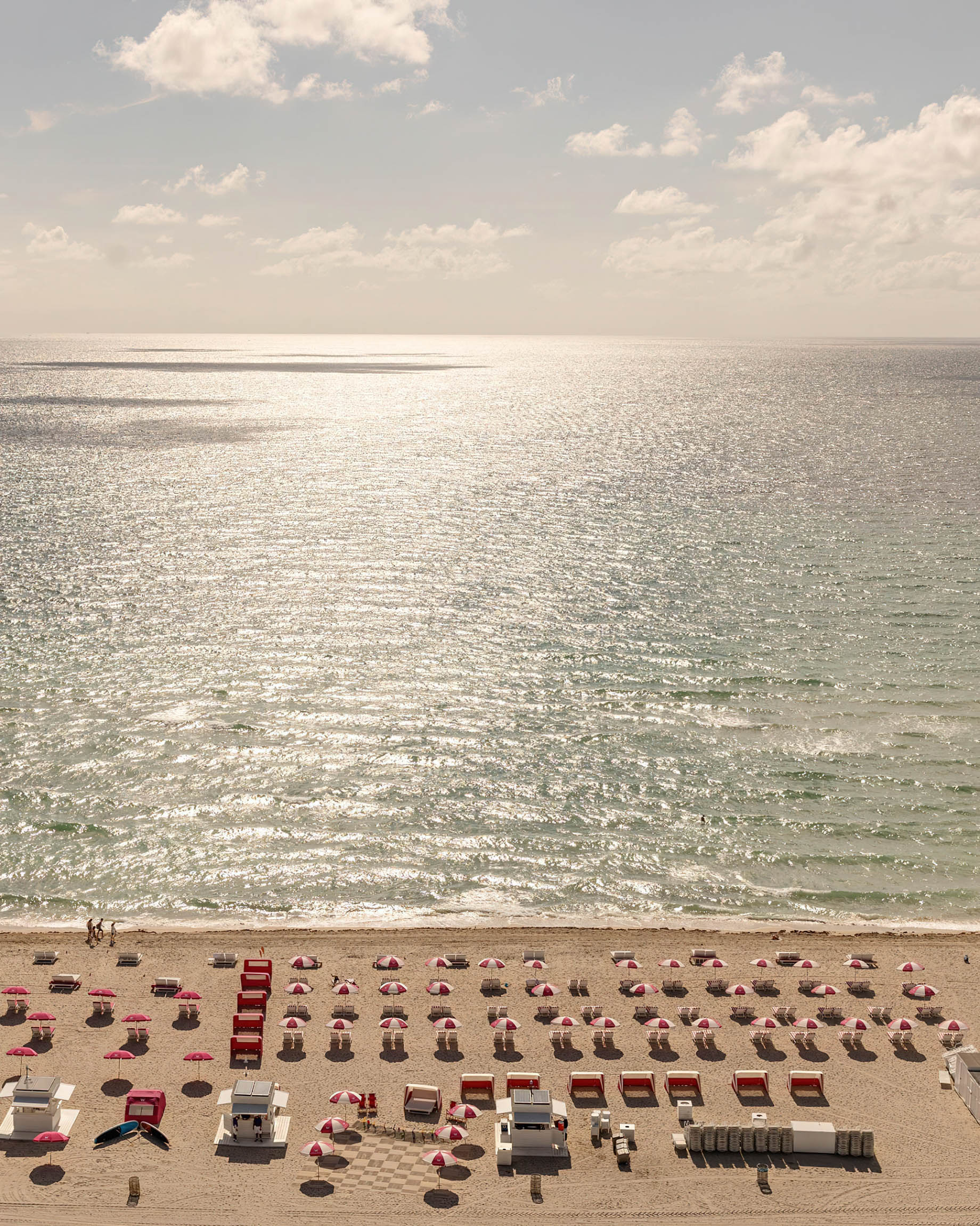 W South Beach Hotel - Miami Beach, FL, USA - Beach Aerial Sunset
