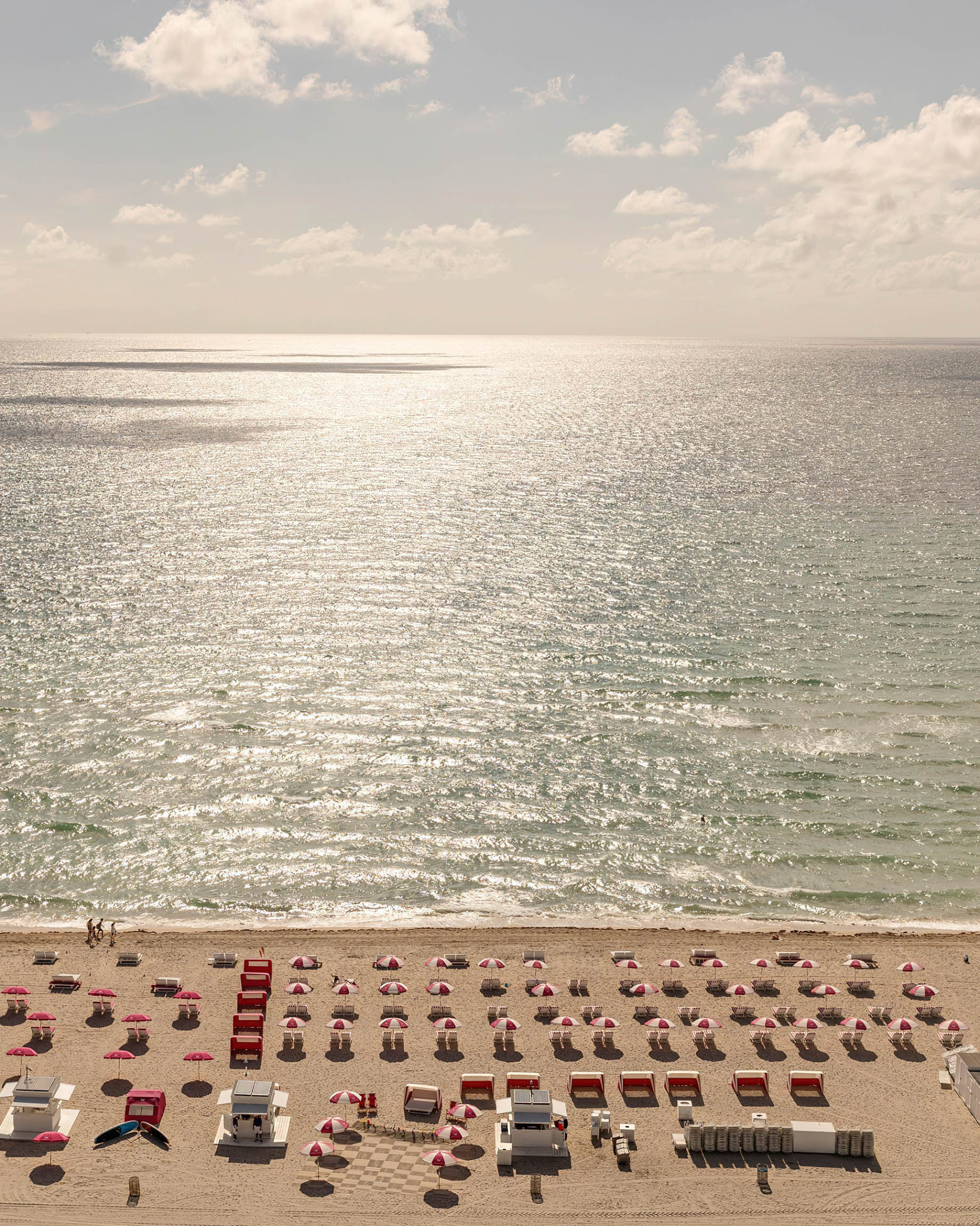 W South Beach Hotel – Miami Beach, FL, USA – Beach Aerial Sunset