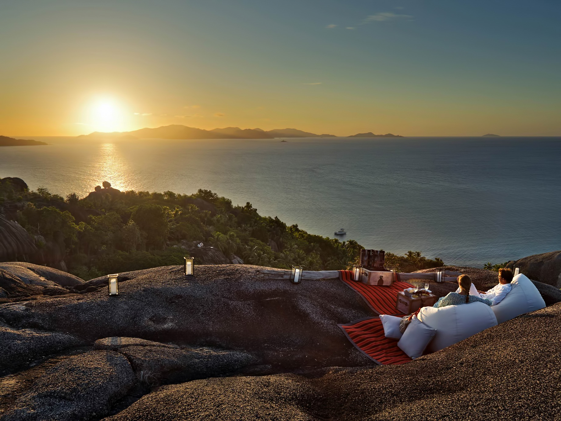 Six Senses Zil Pasyon Resort – Felicite Island, Seychelles – Cocktails on Hilltop Sunset
