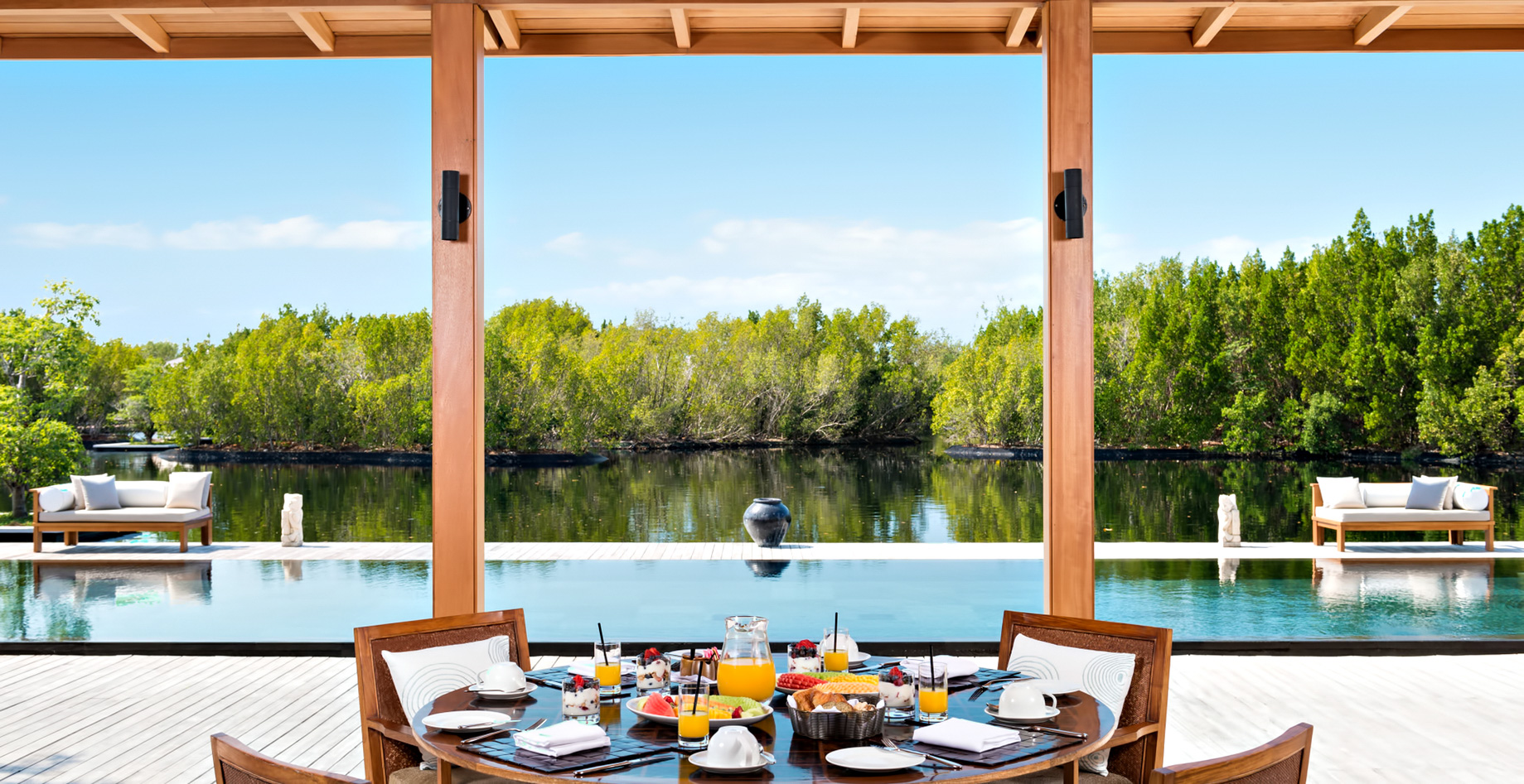 Amanyara Resort – Providenciales, Turks and Caicos Islands – Villa Dining Area Pool Deck Water View