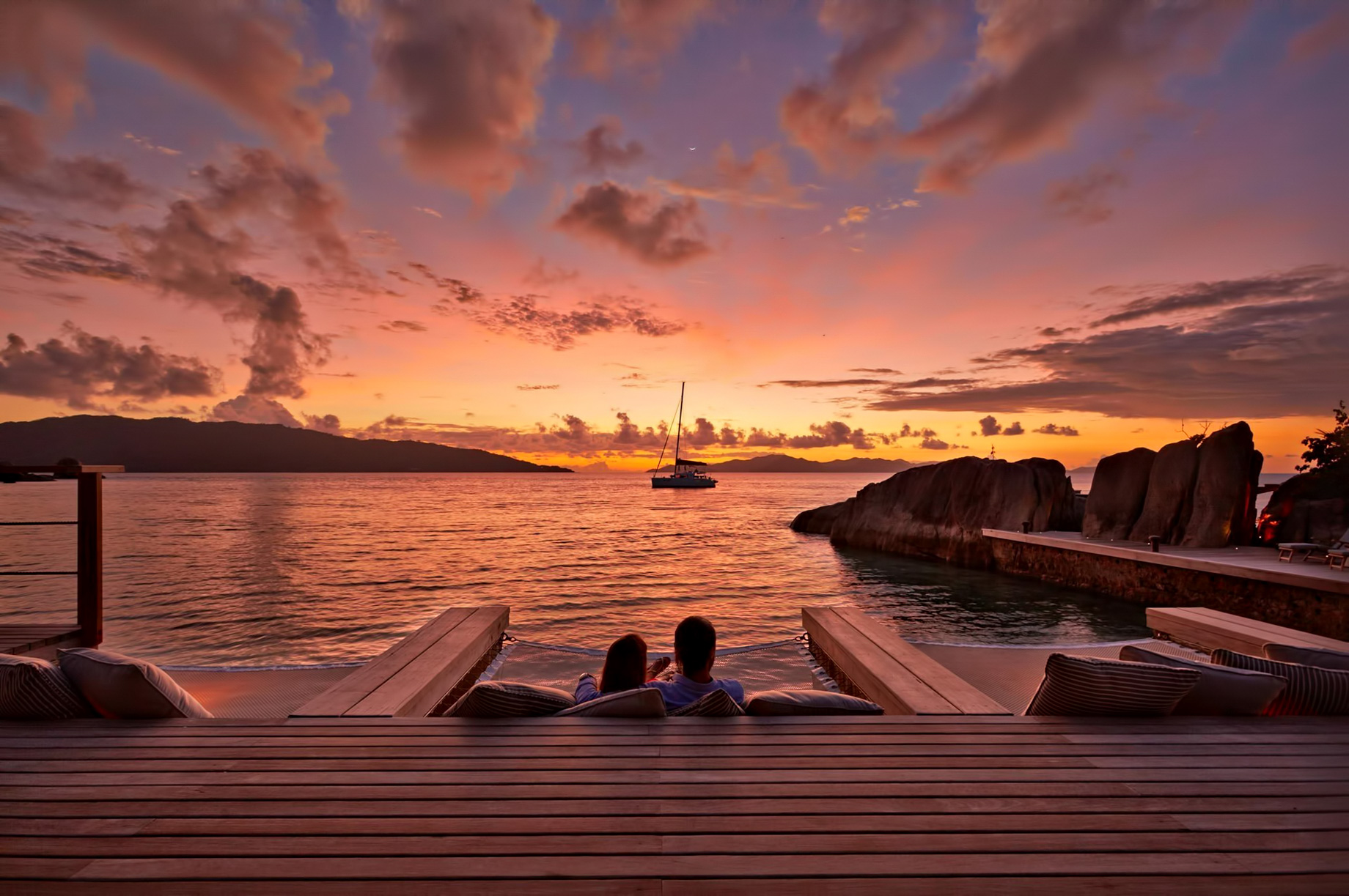 Six Senses Zil Pasyon Resort – Felicite Island, Seychelles – Sunset from Koko Bar