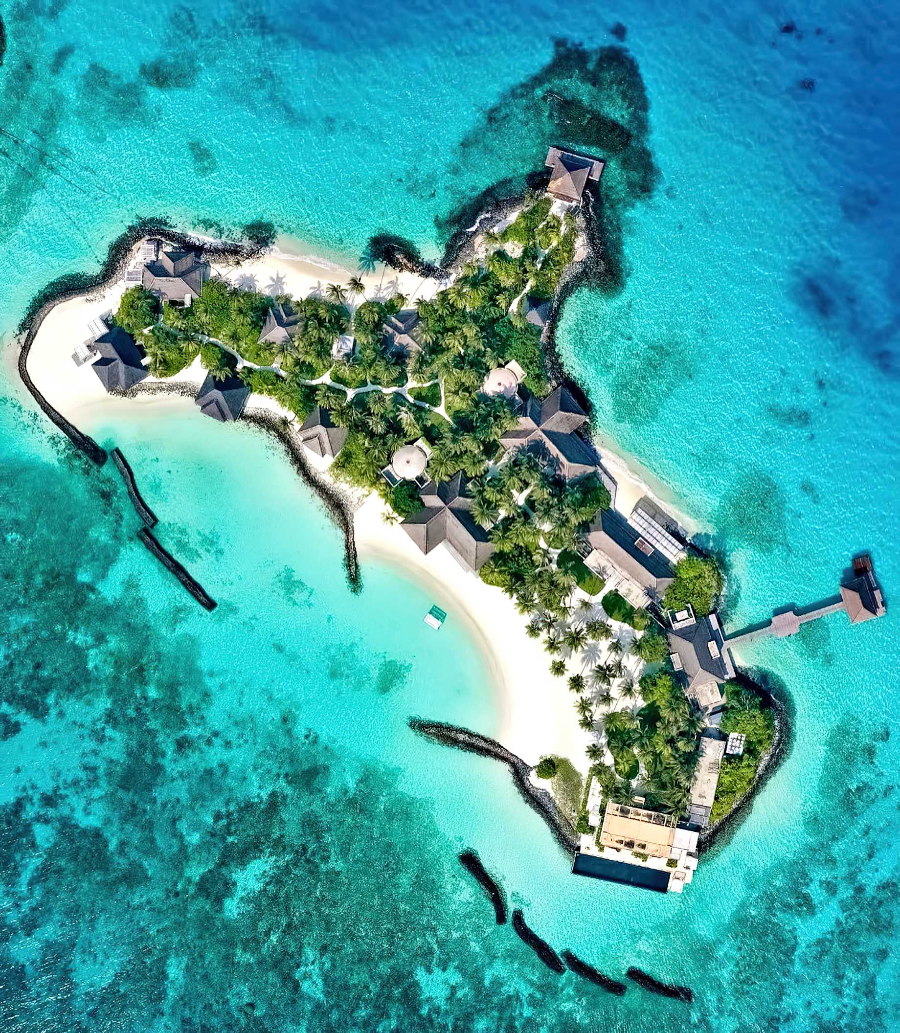 Cheval Blanc Randheli Resort – Noonu Atoll, Maldives – Exclusive Private Island Overhead Aerial