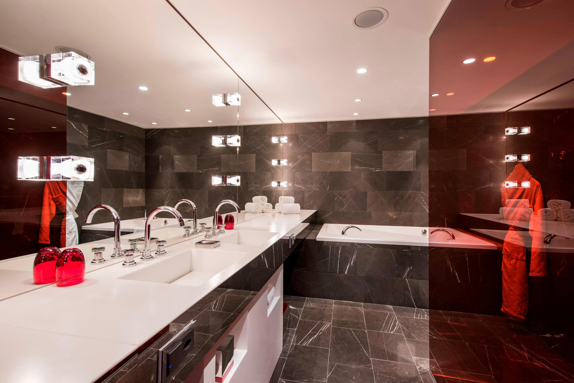 W Verbier Hotel - Verbier, Switzerland - WOW Suite Bathroom Vanity