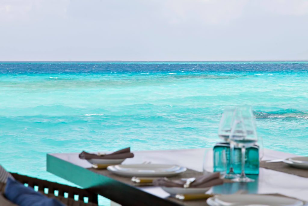 Cheval Blanc Randheli Resort - Noonu Atoll, Maldives - Private Island Dining Table Ocean View