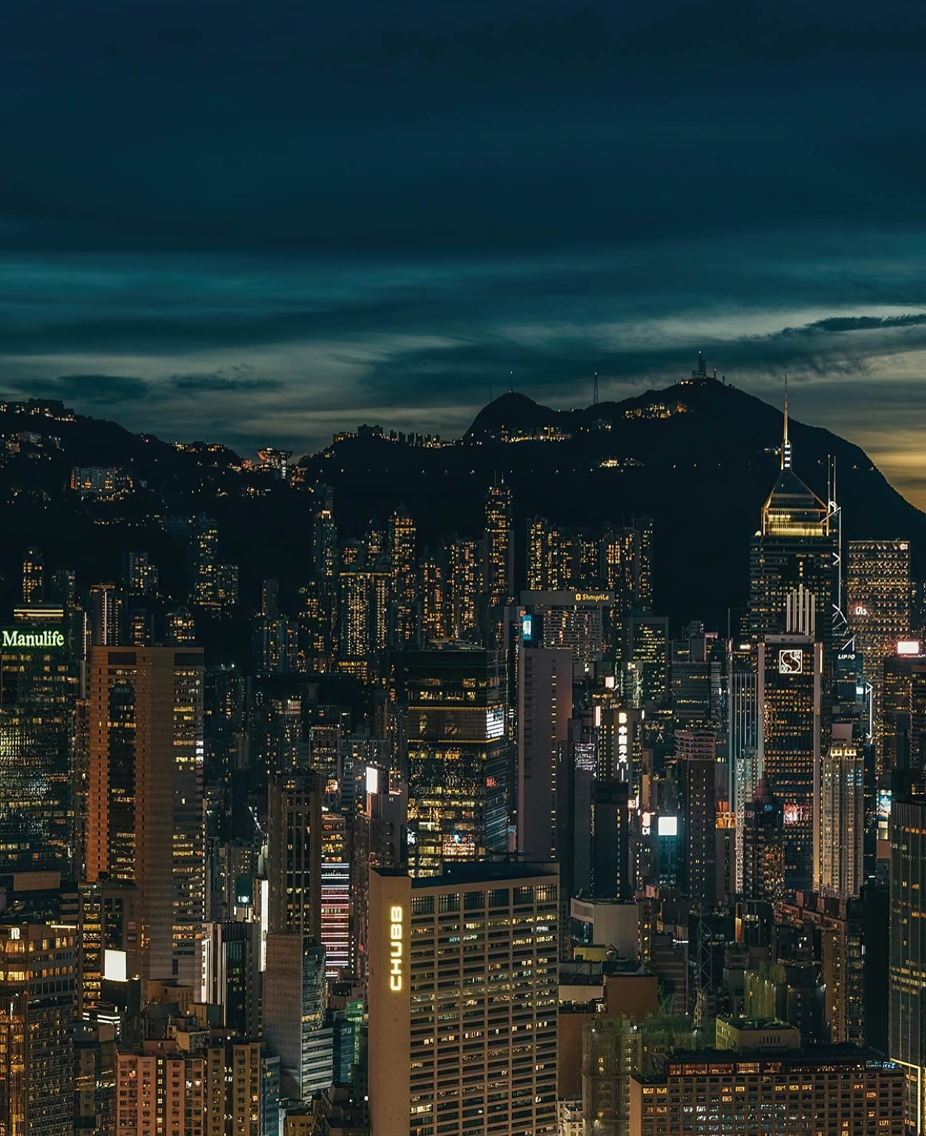 The St. Regis Hong Kong Hotel - Wan Chai, Hong Kong - Hong Kong Night City Mountain View