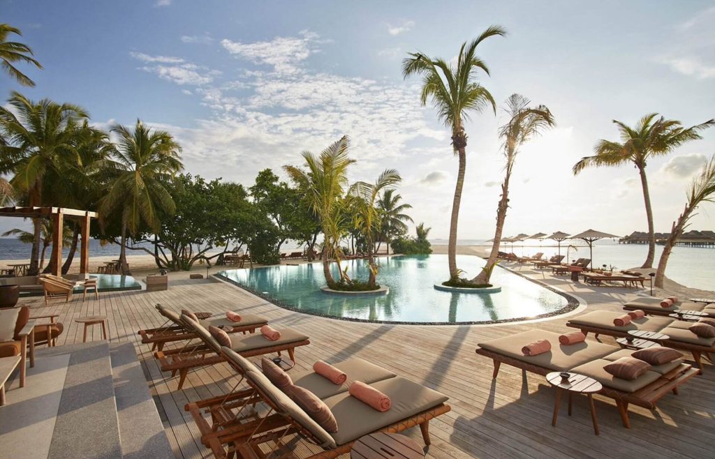 JOALI Maldives Resort - Muravandhoo Island, Maldives - Mura Bar Main Pool Sunset