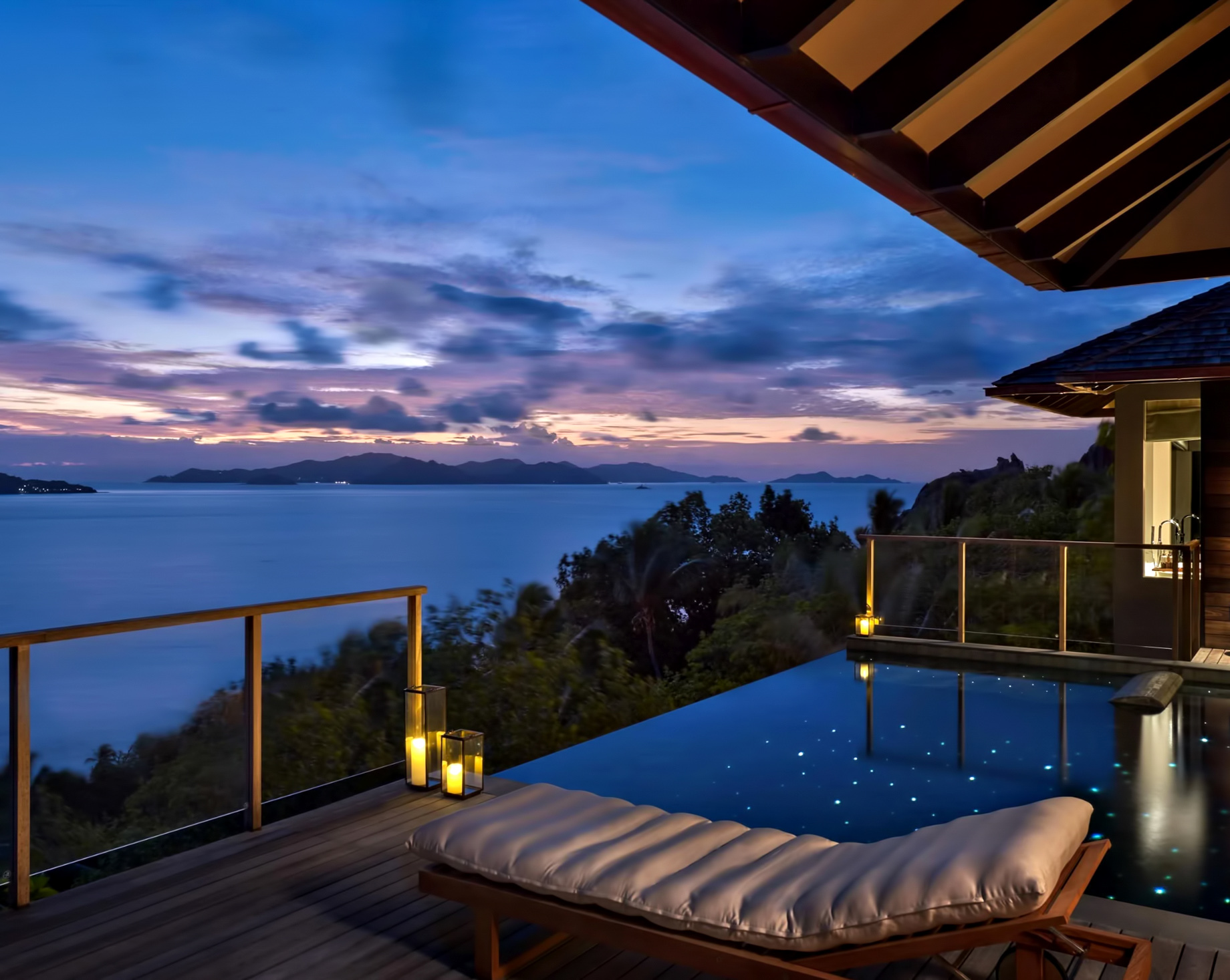 Six Senses Zil Pasyon Resort - Felicite Island, Seychelles - Villa Pool Deck Twilight