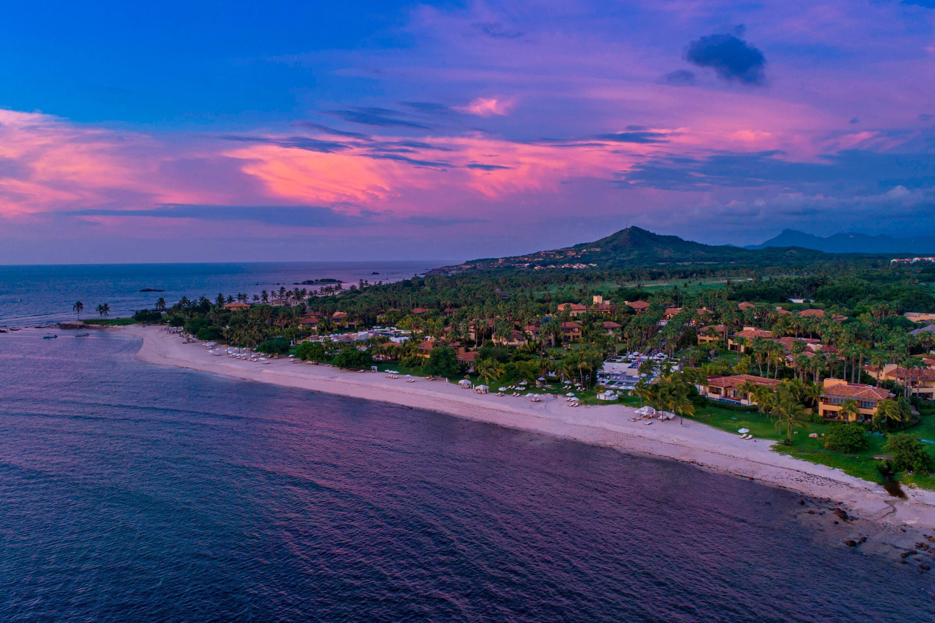 The St. Regis Punta Mita Resort - Nayarit, Mexico - Resort Aerial View Sunset