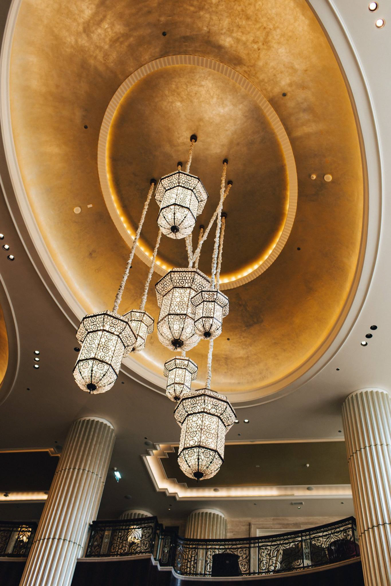 The St. Regis Abu Dhabi Hotel – Abu Dhabi, United Arab Emirates – Grand Lobby Chandeliers