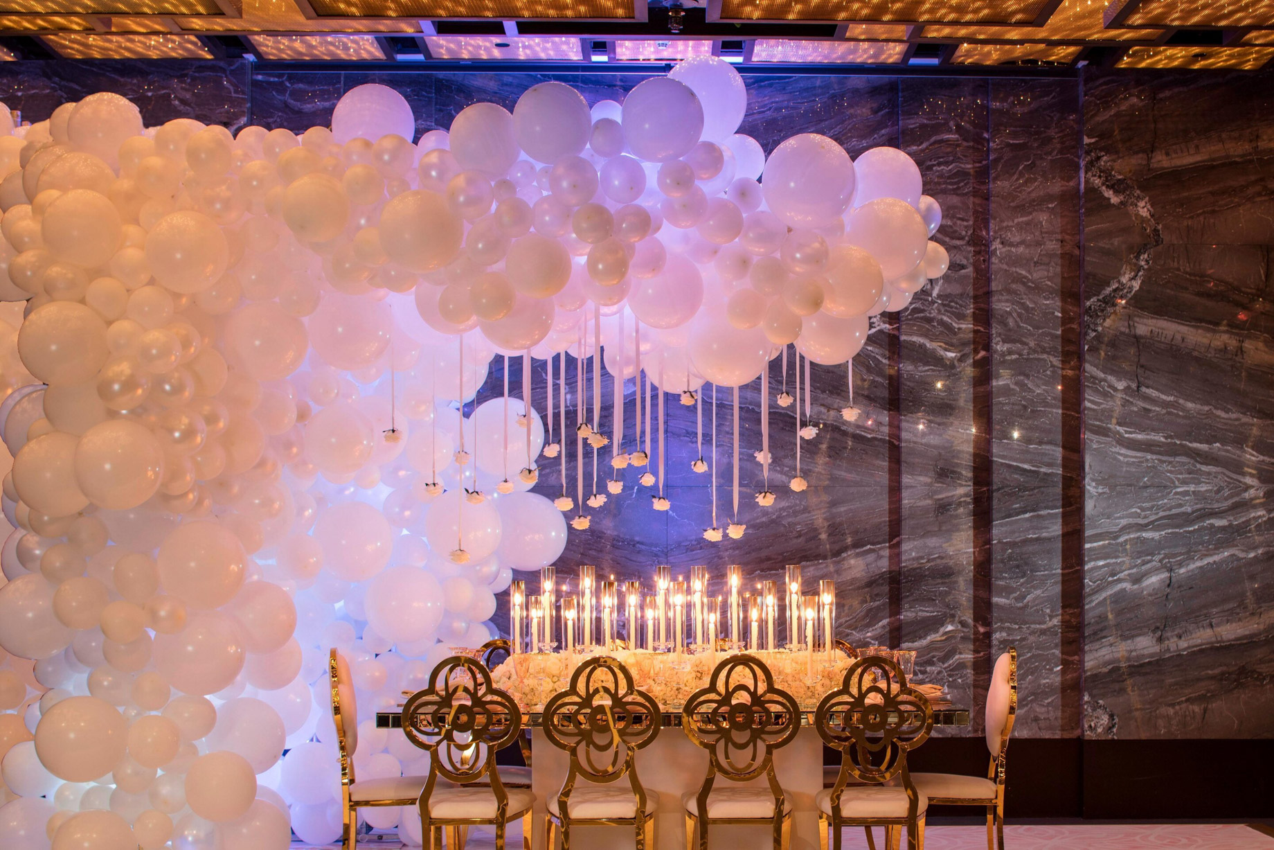 W South Beach Hotel – Miami Beach, FL, USA – Great Room Balloons Reception Setup