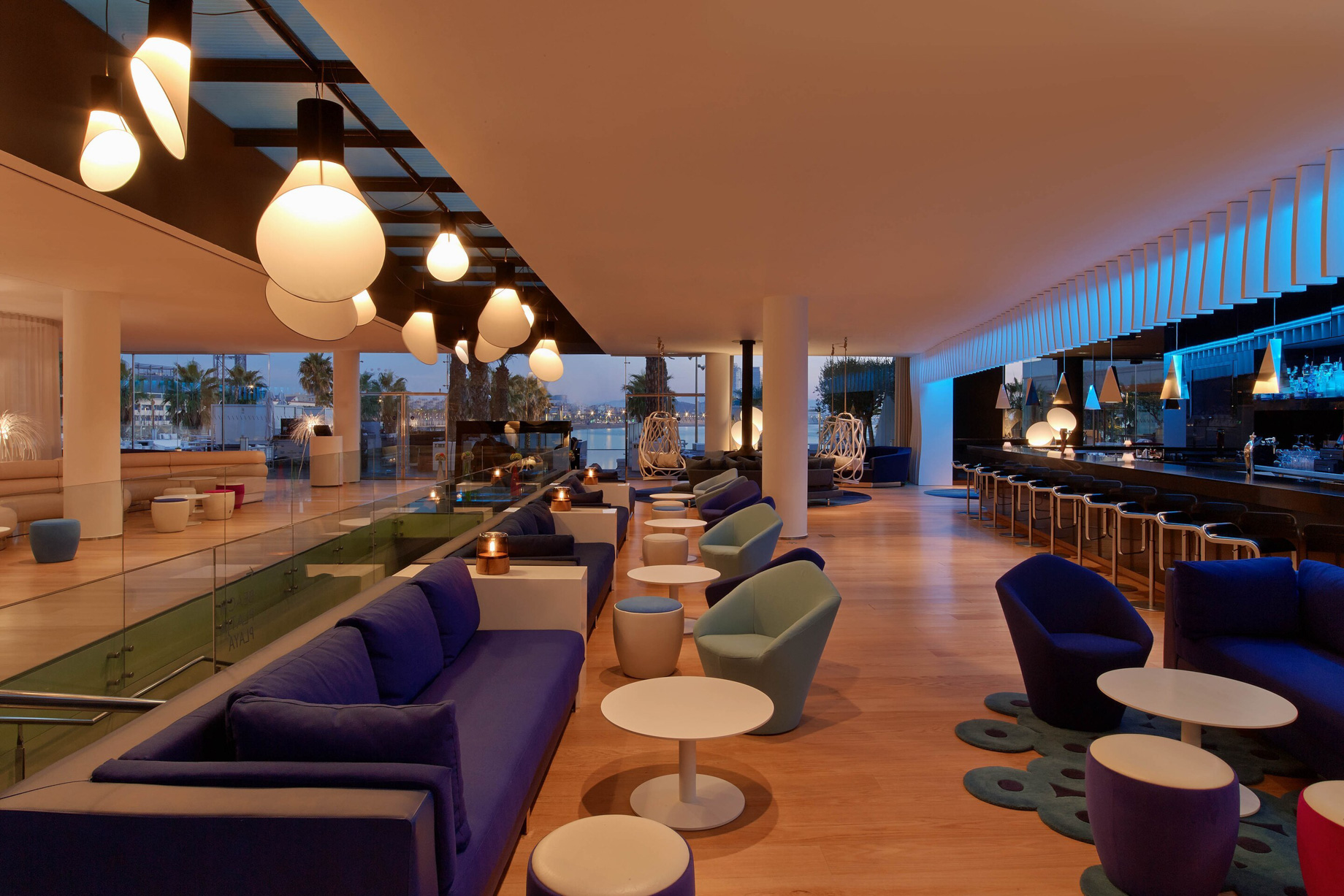 W Barcelona Hotel – Barcelona, Spain – W Lounge and W Bar Lounge Seating