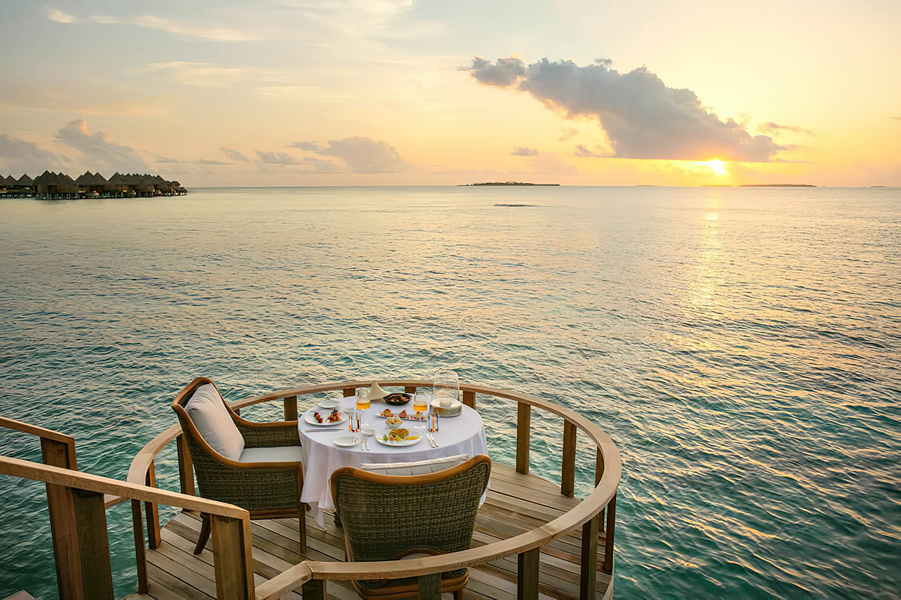 The Nautilus Maldives Resort - Thiladhoo Island, Maldives - Overwater Sunset Dining