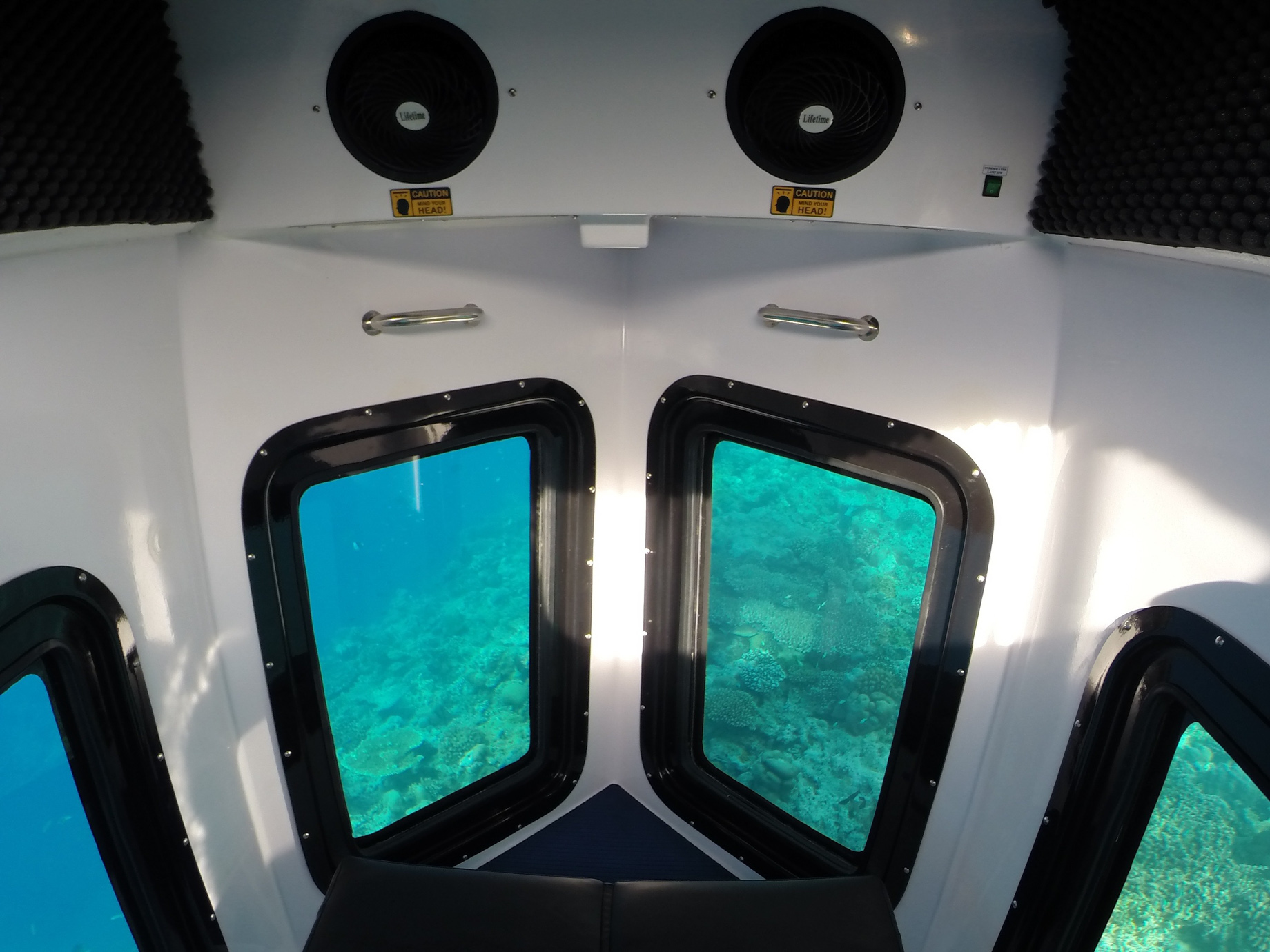 Amilla Fushi Resort and Residences - Baa Atoll, Maldives - Penguin Glass Bottom Boat Interior Ocean View
