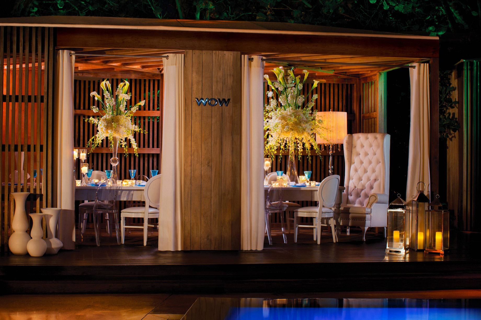 W South Beach Hotel – Miami Beach, FL, USA – Reception Setup Cabana at WET