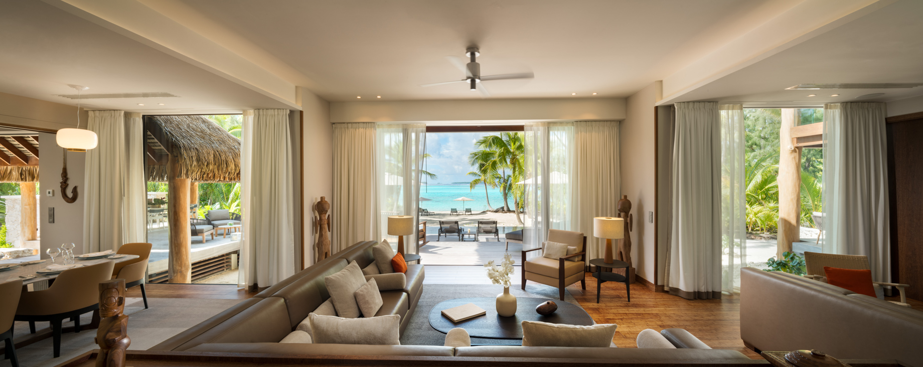 The Brando Resort – Tetiaroa Private Island, French Polynesia – The Brando Residence Living Room Ocean View