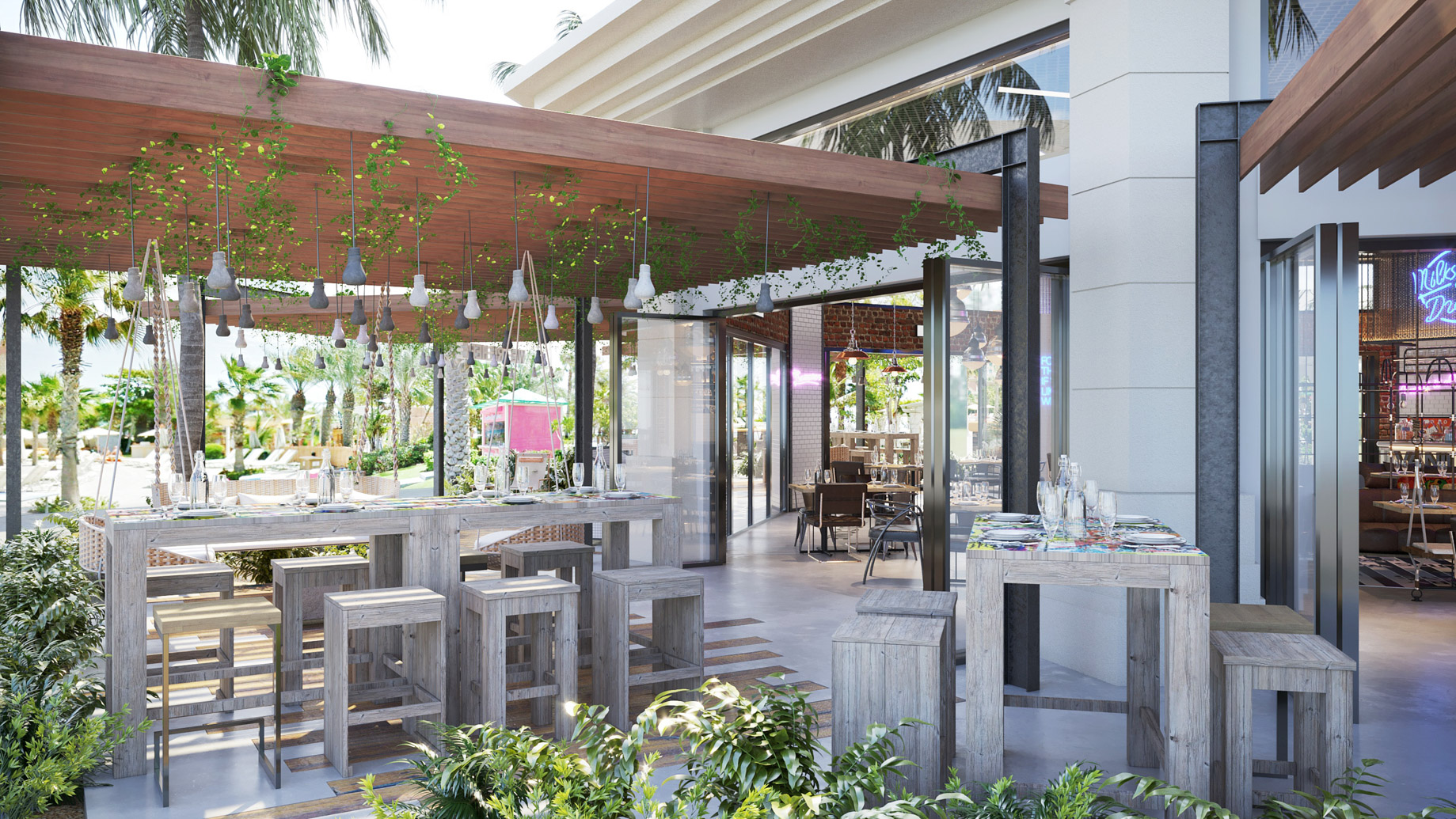 Atlantis The Palm Resort – Crescent Rd, Dubai, UAE – Beach Buns Restaurant Patio